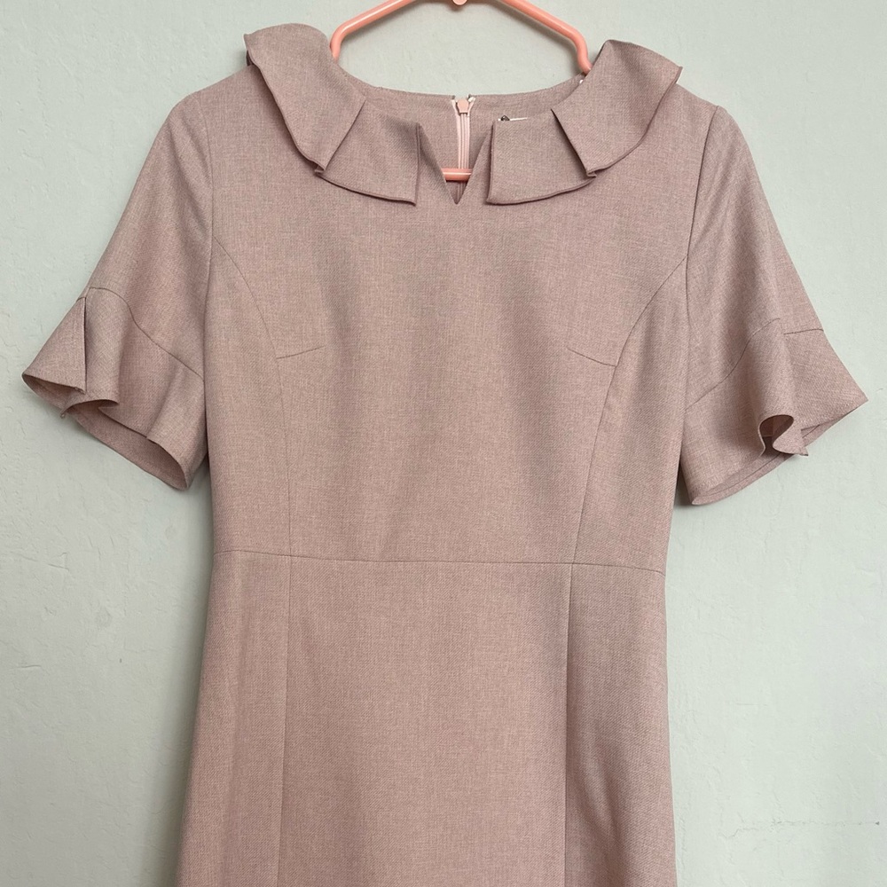 Elegant Pink Cream Dress from Korea